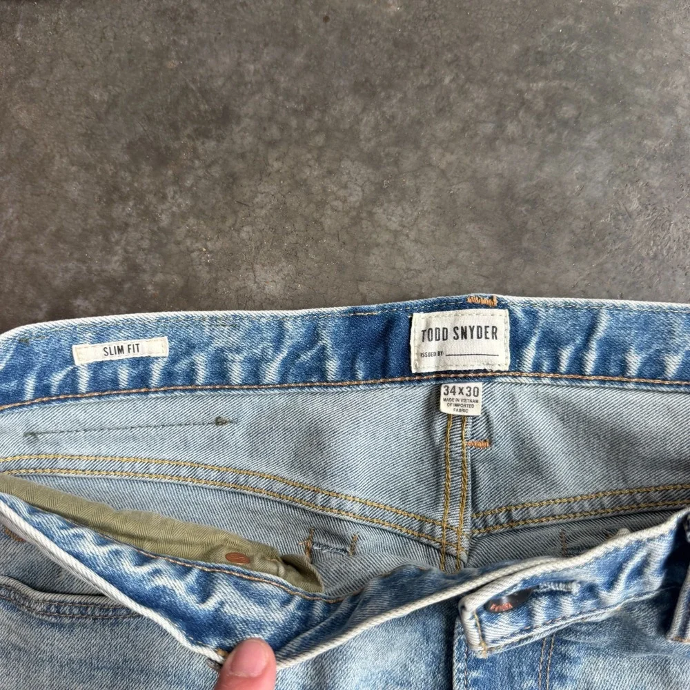 Todd Snyder Slim Fit Jeans Men's 34x30 Light Wash Stretch Denim Casual Pants